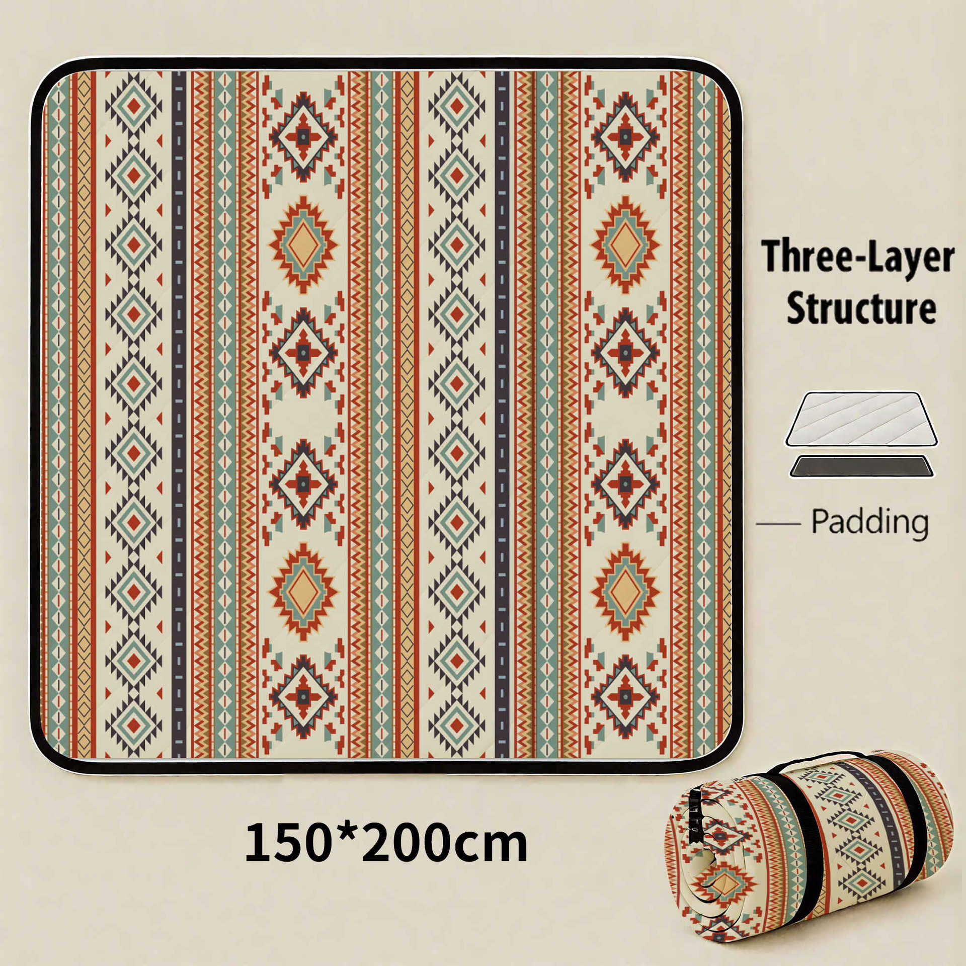 King size 3m ultrasonic picnic mat moisture-proof mat thickened outdoor camping mat seat cushion beach mat portable floor mat no specifications