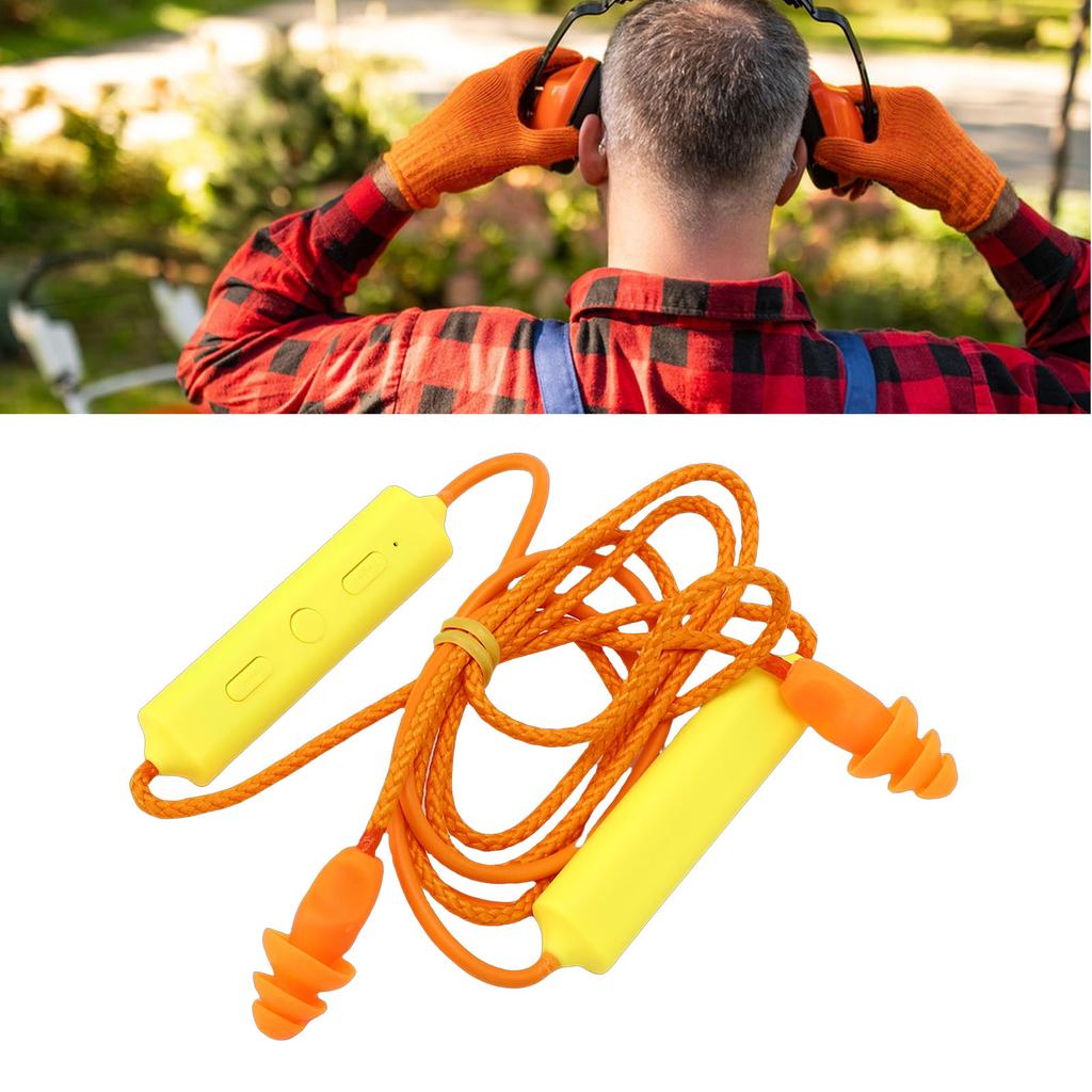 Earplug Headphone 29dB Noise Reduction IPX5 Water Proof Rechargeable Neckband Earbuds for Construction Site Workshop