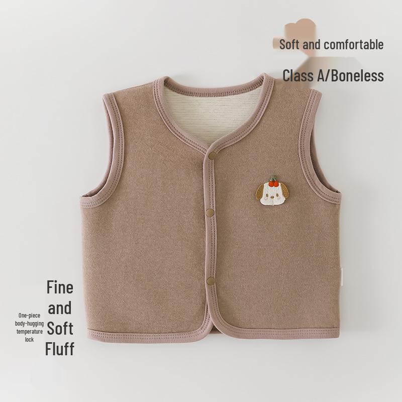 Double-Sided Soft Baby Vest – Warm Cartoon Sleeveless Cardigan for Newborns