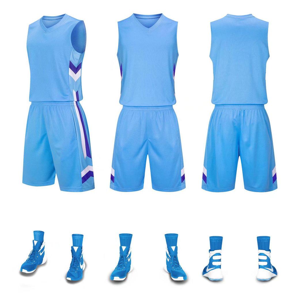 Breathable Sweat-Wicking Basketball Uniform Set for Adults & Children with Customizable Jerseys