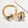 Bohemian Multi-layer Flower Bamboo Chain Multi-color Stamen Personalized Bracelet Necklace Set