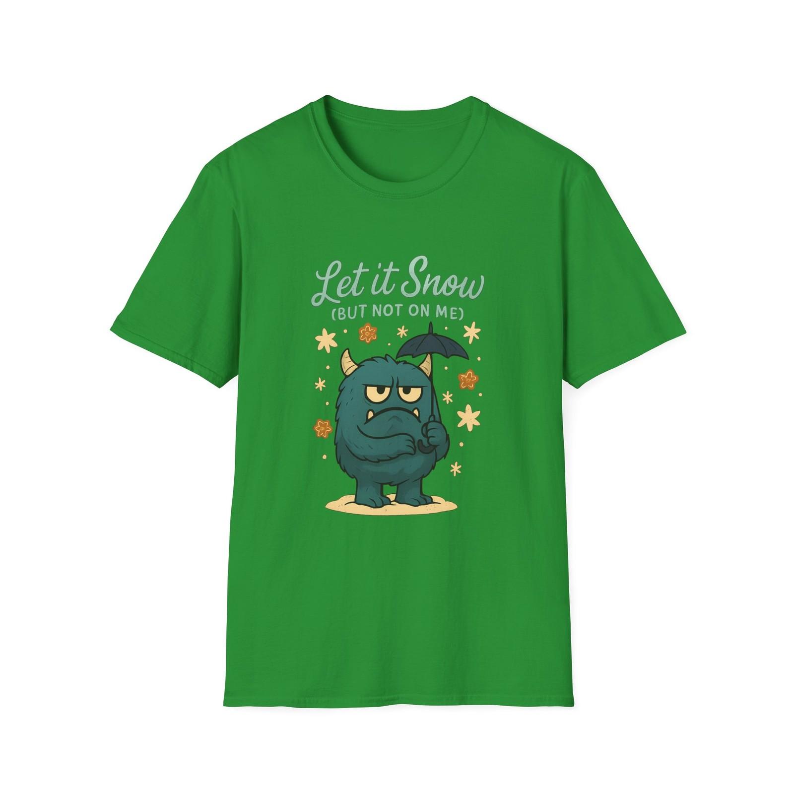 Unisex Softstyle T-Shirt Mens Womens Tees Top Let It Snow Funny Monster Winter Christmas 2XL