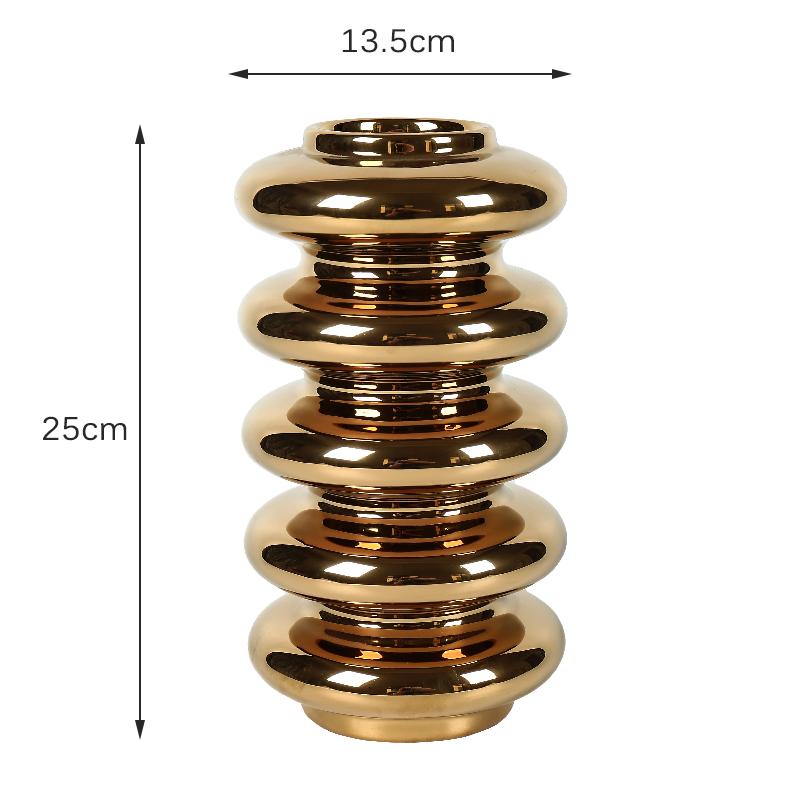 

Позолоченная серебряная керамическая ваза, легкая, роскошная, круглая ваза, украшения, гидропонная цветочная композиция, аксессуары, керамическая ваза