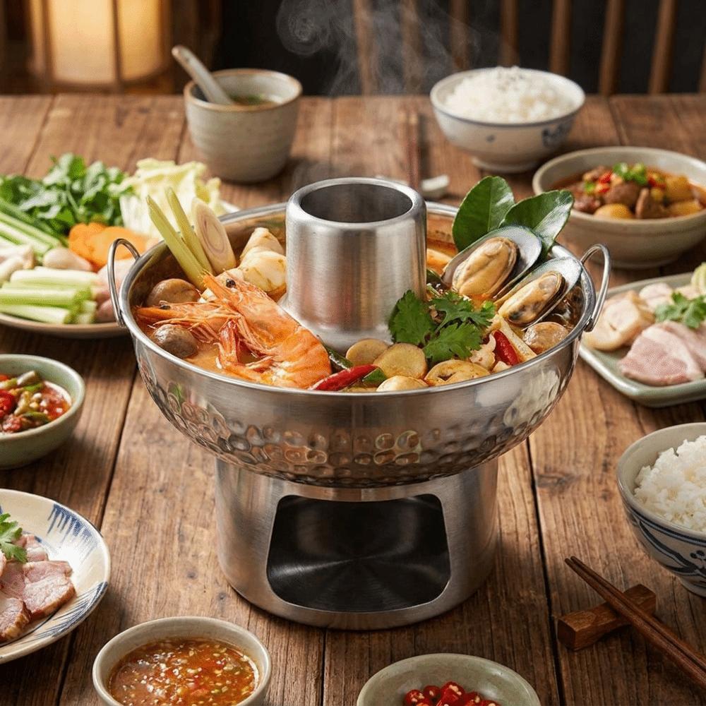 Double Ear Dessert Hotpot Thickened Charcoal Hot Pot Trendy Tom Yum Hot Pot  Restaurants