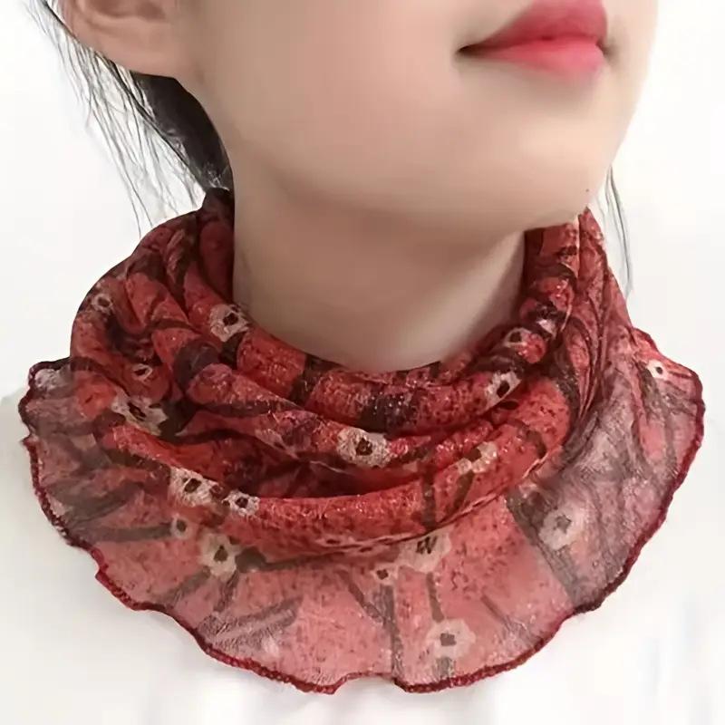 Hanging Ear Scarf for Women Versatile Sun Protection Neck Cover for Spring and Summer Small Scarf