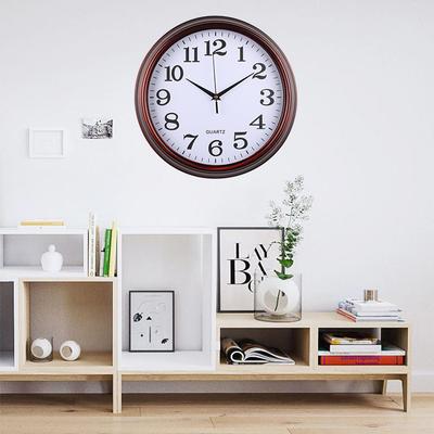 Wanduhr für Zuhause Wohnzimmer Einfache Wanduhr mit Holzmaserung Literarische Uhr Holzuhr Wanduhr