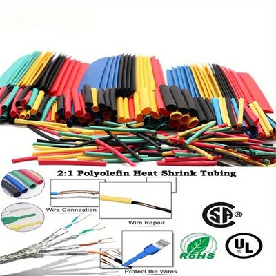 60-560 pezzi 2:1 Tubo termorestringente Tubo termoresistente Kit di avvolgimento termorestringente Isolamento Cavi termorestringenti Set di cavi elettrici