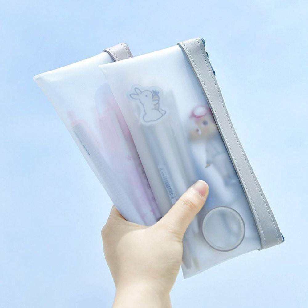 2Pcs Simple Pencil Bag Stationery Box Stationery Organizer Holder Durable School Cases