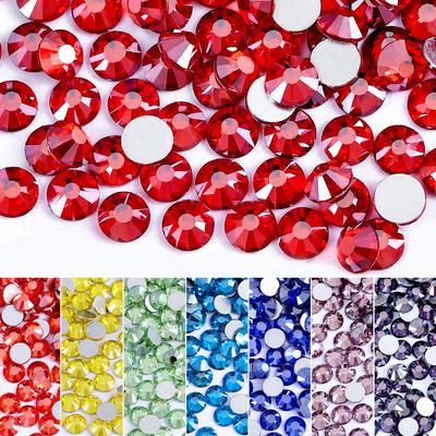 Star Serie Kristallglas Flachboden Diamantfarben Rund 12-Schliff Strassstein Guomao A Diamant Nail Art Strassstein