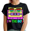 I Love The 80s Fancy Dress Globe Hen Party Neon Festival Womens T-Shirts4#TA-193