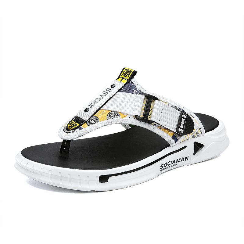 Fashion Summer New Slippers For Men Fashion Genuine Leather Cool Outdoor Flats 2024 Casual Indoor Bathroom Slippers Non-Slip Beach Shoes