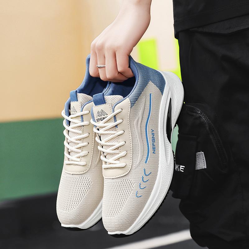 Fashion Men Mesh Breathable Platform Sneakers Summer New Trendy Versatile Lace-up Running Shoes Lightweight Training Tenis Shoes 2025