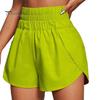 Lady Summer Shorts Women Sports High Elastic Waist Loose Soft Quick Solid Color Dry Breathable Split Hem Jogging Gum Mini