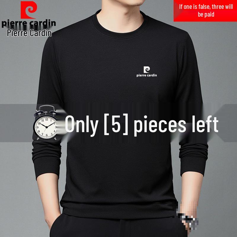 Pierre Cardin Men s Silk Long Sleeve Crew Neck Casual Loose Fit T-Shirt 165/M (Up to 120 lbs)