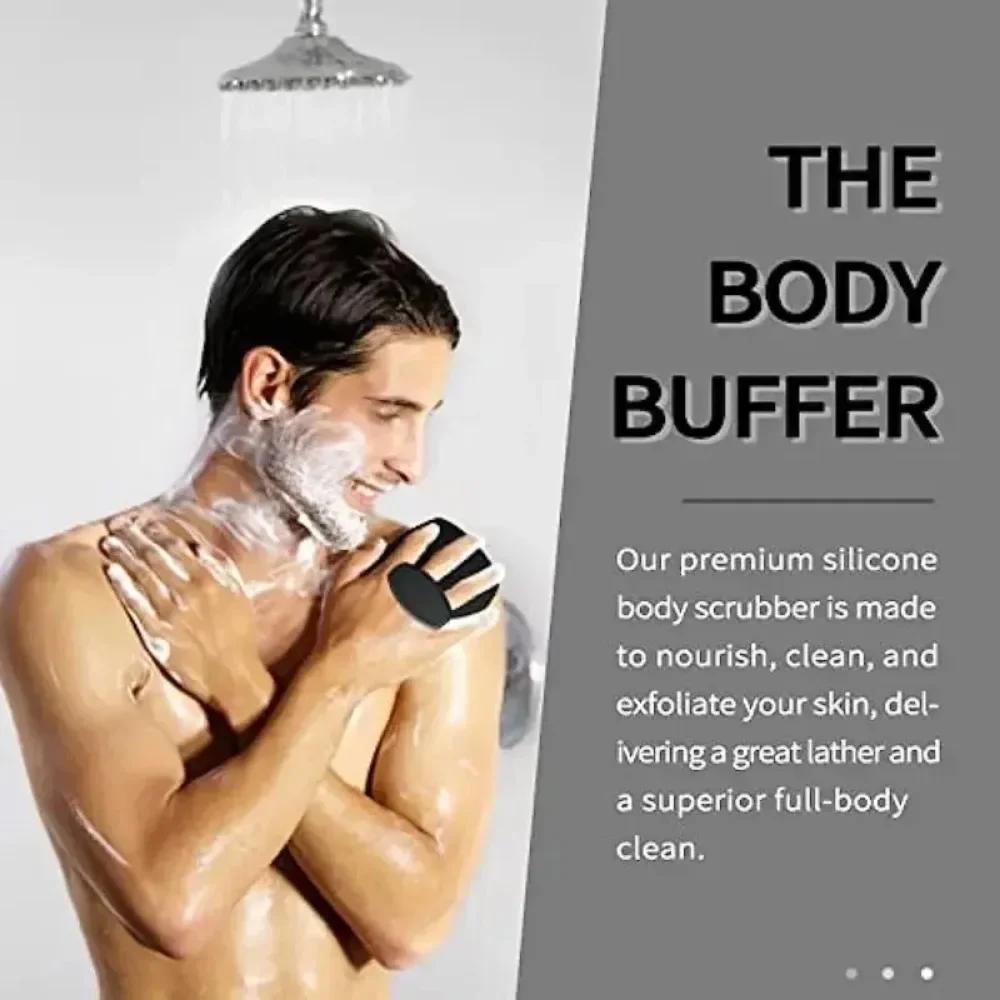 Soft Silicone Body Shower Scrub Brush, Handheld Facial Cleansing Oval Tool Gentle Exfoliation Massage Skin Bathroom Accessory