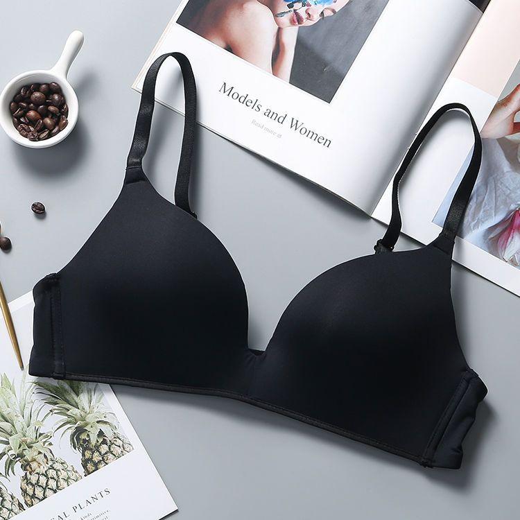 

Бесшовный бюстгальтер без косточек, чашка AB, бюстгальтеры пуш-ап для женщин, удобное нижнее белье 70AB чёрный