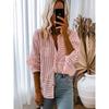 Early Spring 2025 New Arrival Work Clothing All-Matching Striped Shirt Women Fashion Fashion Colorblock Single-Breasted Long Sleeve Shirt Women