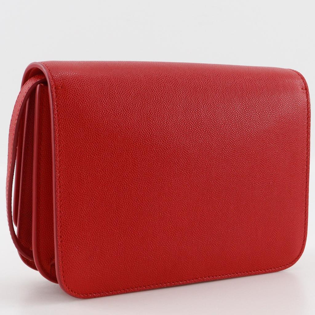BURBERRY Small Grainy TB Shoulder Bag 2-way clutch Red Calfskin Women Used