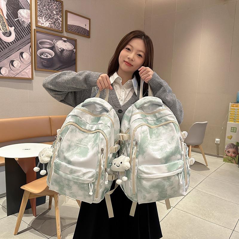 New National Style Versatile Tie-dye Backpack Student Large-capacity Simple Schoolbag Korean Version Niche Personalized Casual Backpack