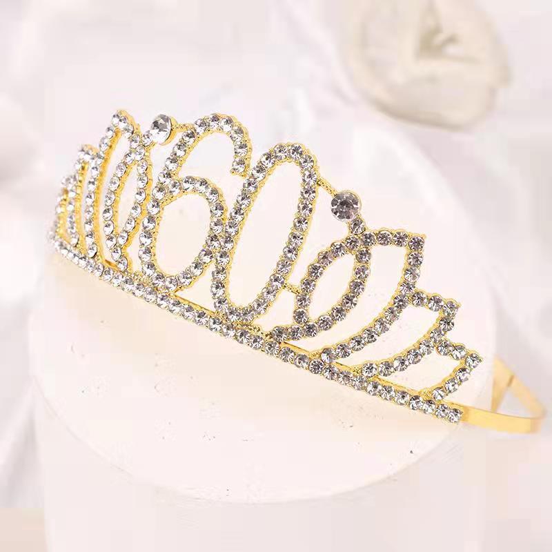 Rhinestone Birthday Queen Crown & Princess Sash Headpiece