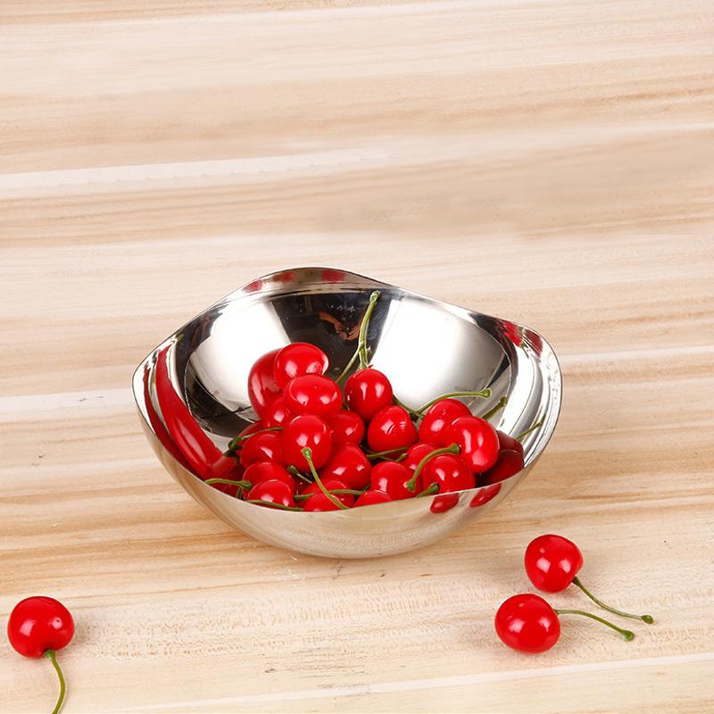 304 Stainless Steel Tall Footed Design Restaurant Ice Cream Bowl Durable Fruit Bowl Creative Salad Bowl Ins Home Accessories