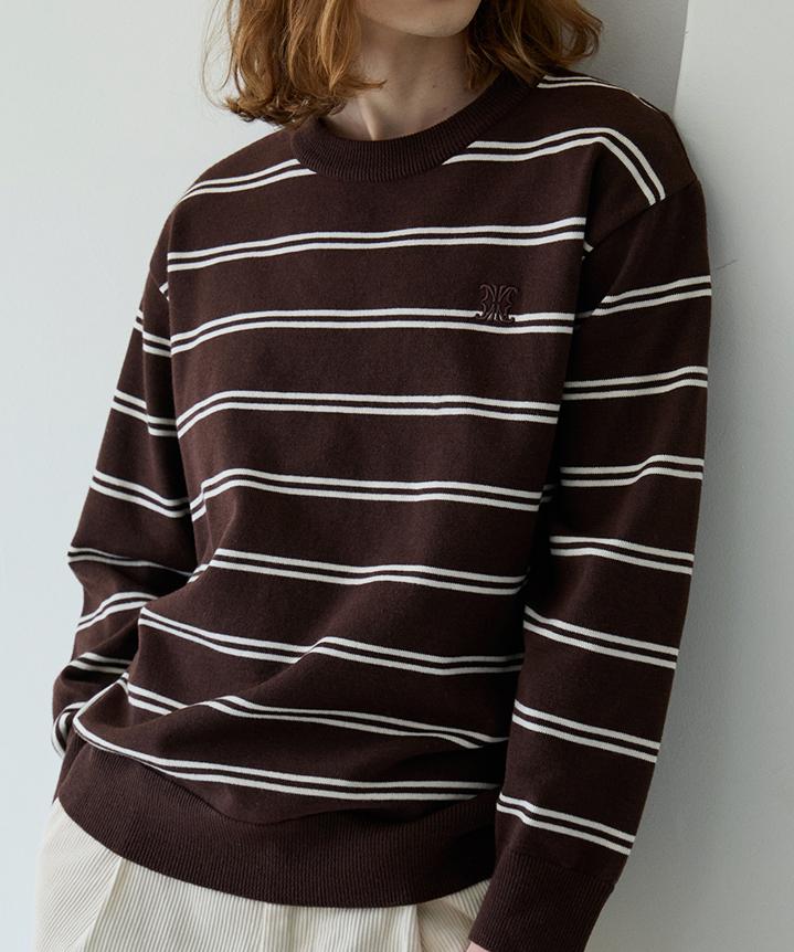 Nod You Minimal Signature Stripe Soft Knit [Brown]