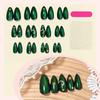 Fashion Press On Nail With Emerald Cats Eye Design Lightweight Full Cover Stick On Nail for Women Manicure