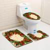 Weihnachts-Badezimmer-Bodenmatte Toilette Dreiteiliges Set