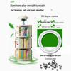 Rotating Bookshelf Display with Aluminum Turntable Base and Height-Adjustable Bearing Track