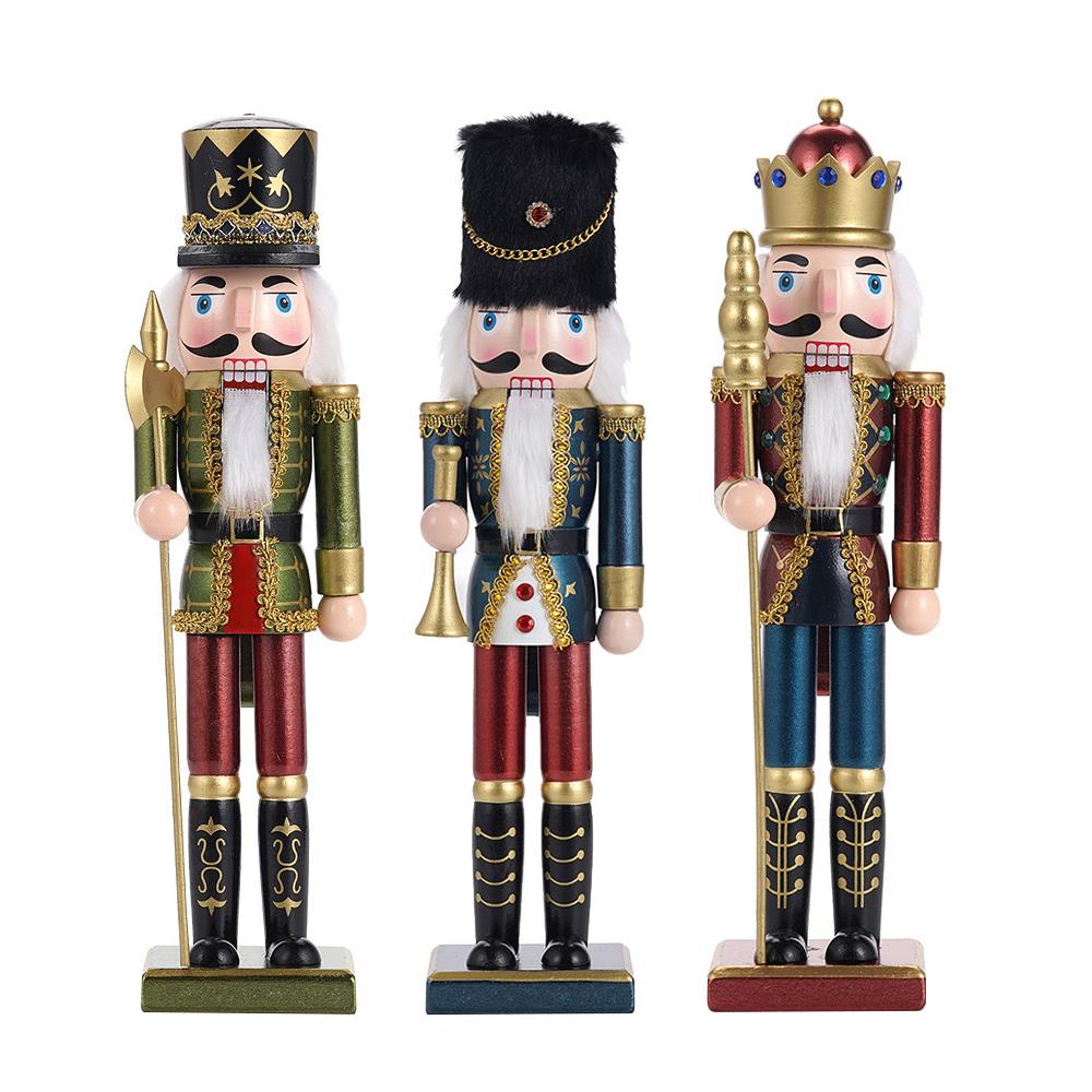 38CM Christmas Nutcracker PearlLight Creative Clothing Soldier Puppet Handcrafted Decoration Christmas New Year Decoration Gift