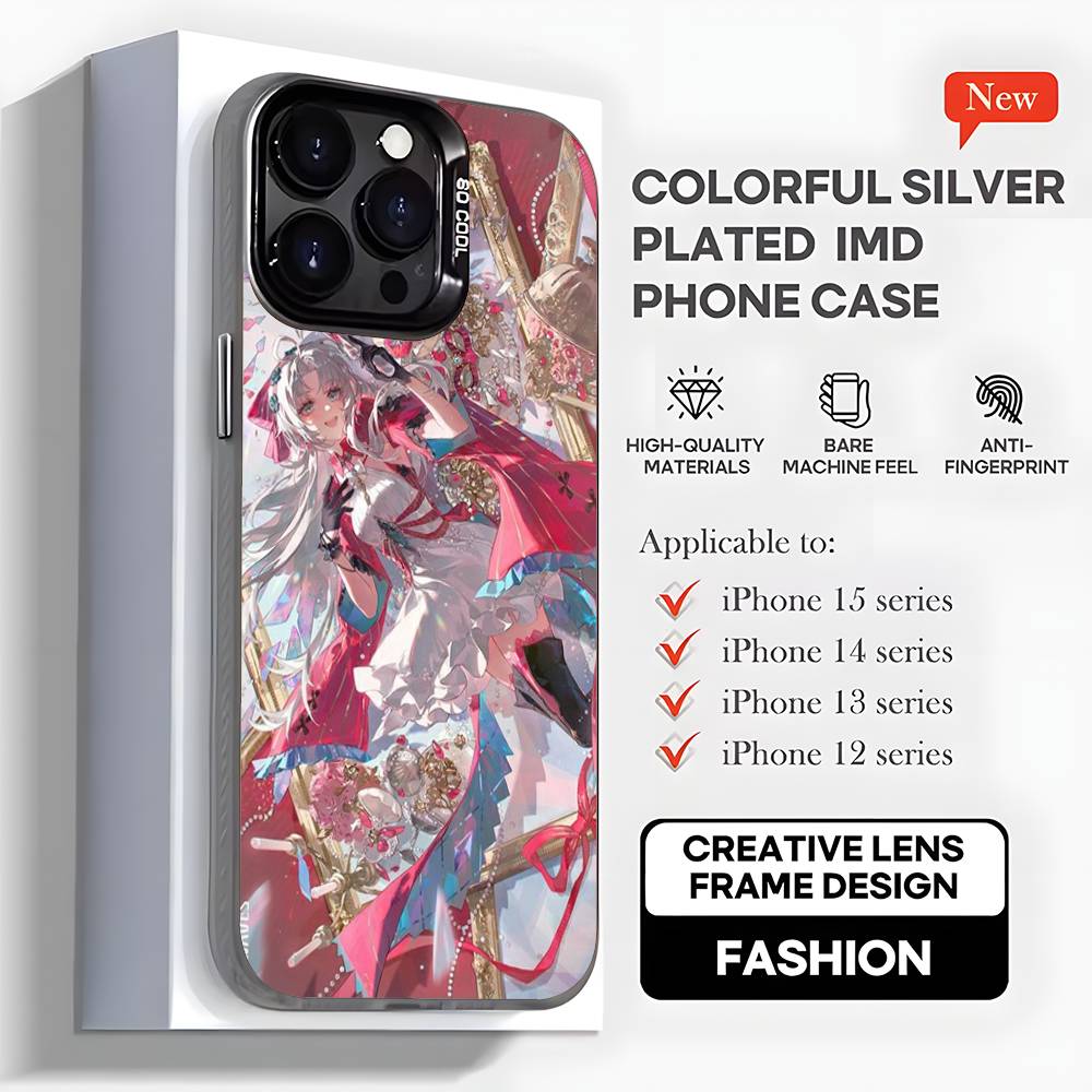 

Милый Чехол Carlotta W-Wuthering Waves Для iPhone 16,15,14,13,12,11,Mini,Pro,MAX,plus,Черный Матовый Ударопрочный Чехол iphone15plus