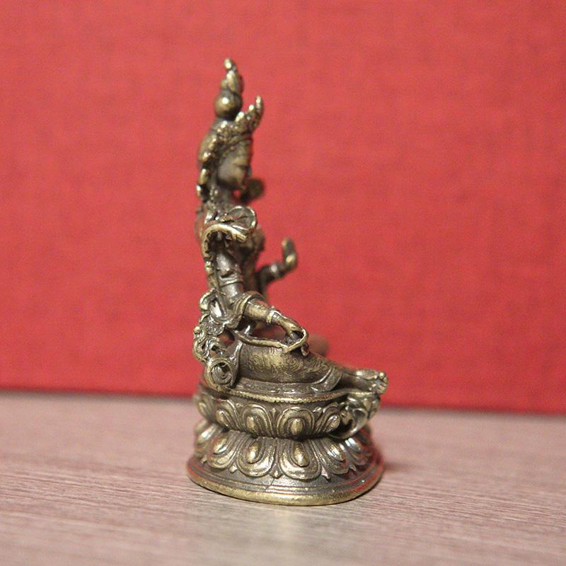 Brass Green Tara Small Statue Tantric Buddha Figurines Miniatures Buddhism Buddhist Figure Desktop Enshrine Ornaments Home Decor