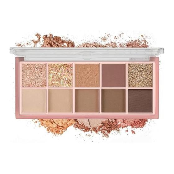 10-color eyeshadow palette, pearl, matte, shimmer, unique powder cosmetics, amazing eye makeup, commuting, daily essentials, create confident makeup