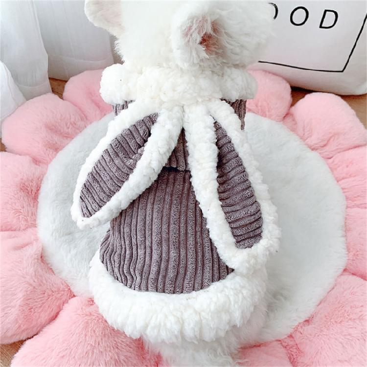 Christmas Dog Jumpsuit with Hood Halloween Fleece Pet Cosplay Rabbit Sweatshirt