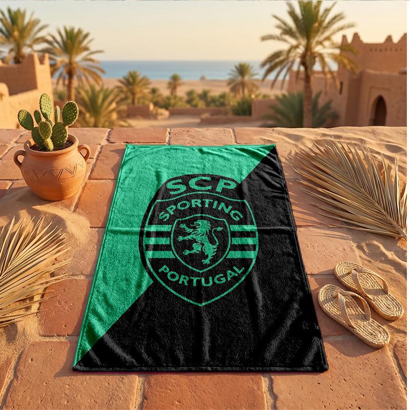 Telo Mare in Microfibra con Stampa Sporting CP FC Asciugatura Rapida Assorbente Grande per Spiaggia Nuoto Viaggio