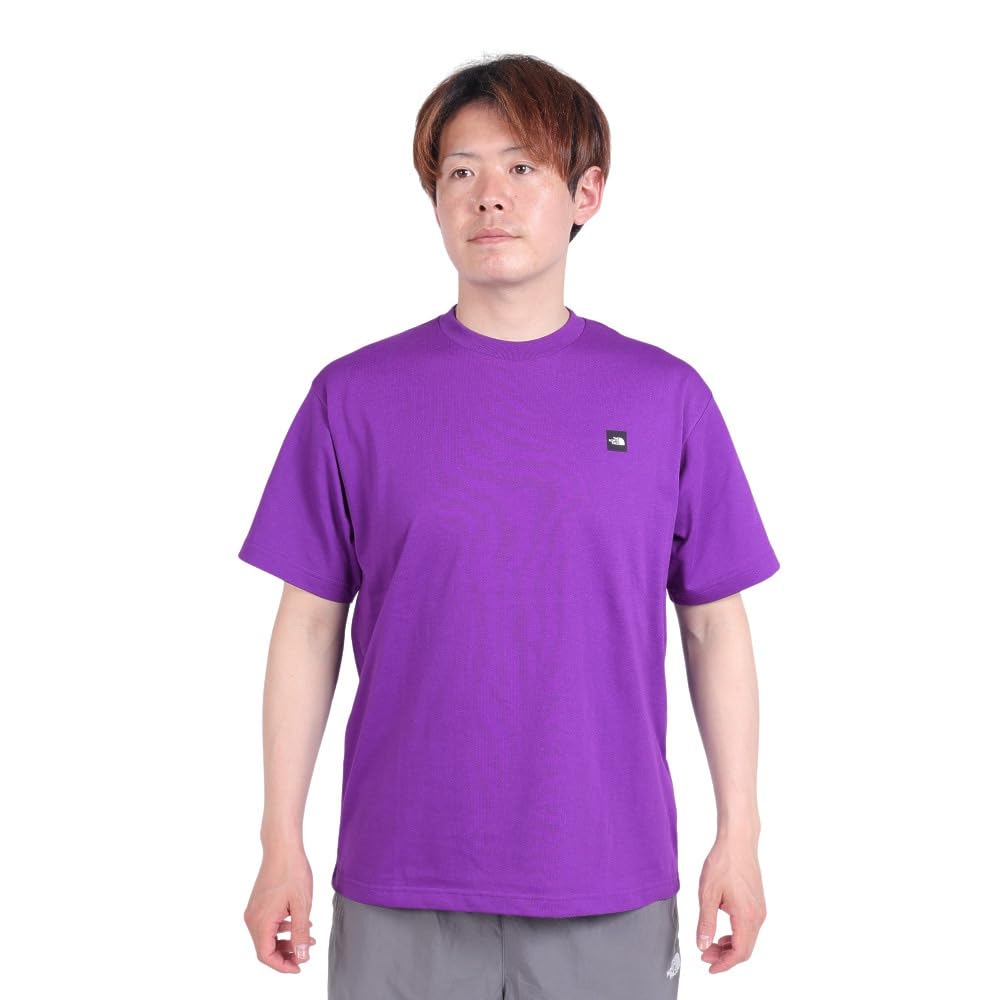 The North Face Short Sleeve Small Box Logo UV TNF Size M Men's Tee, Quick-Drying, Anti-Static, Protection, Purple,