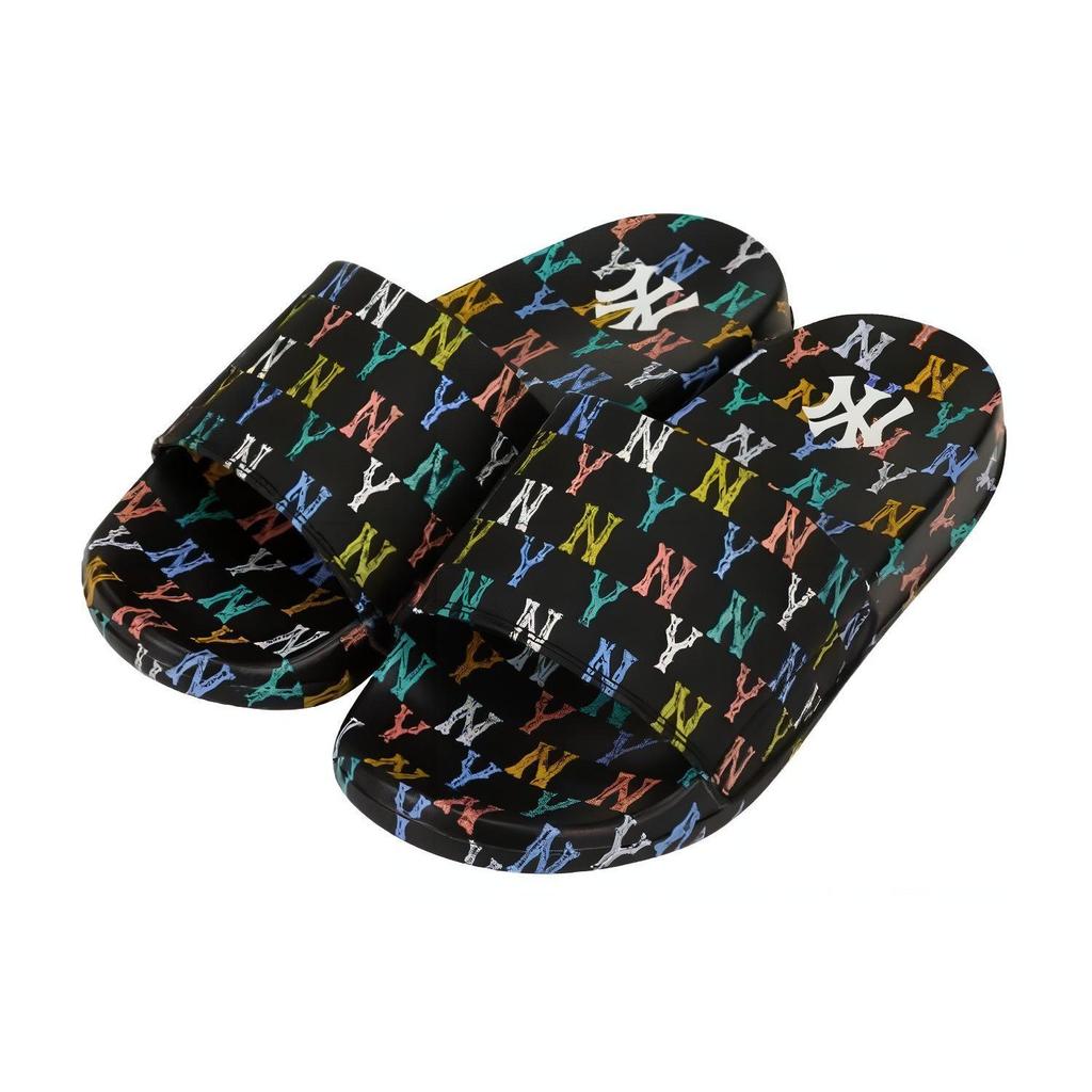 MLB MONOGRAM Slide Slippers Unisex Black 32SHHM111-50L