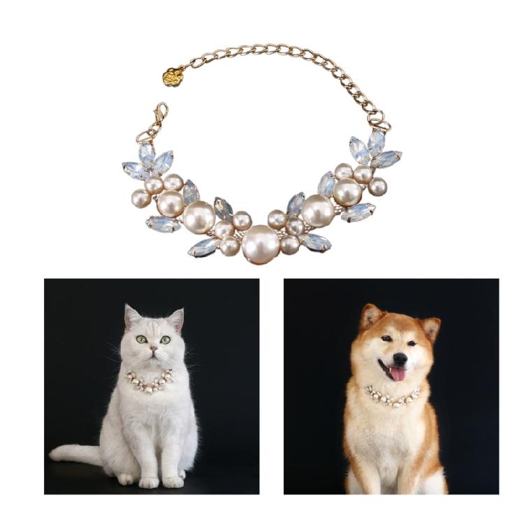 Katzen Hochzeits Halsband mit Kristallen besetzt Haustier Perlen Halsbänder Hochzeits Foto Requisiten