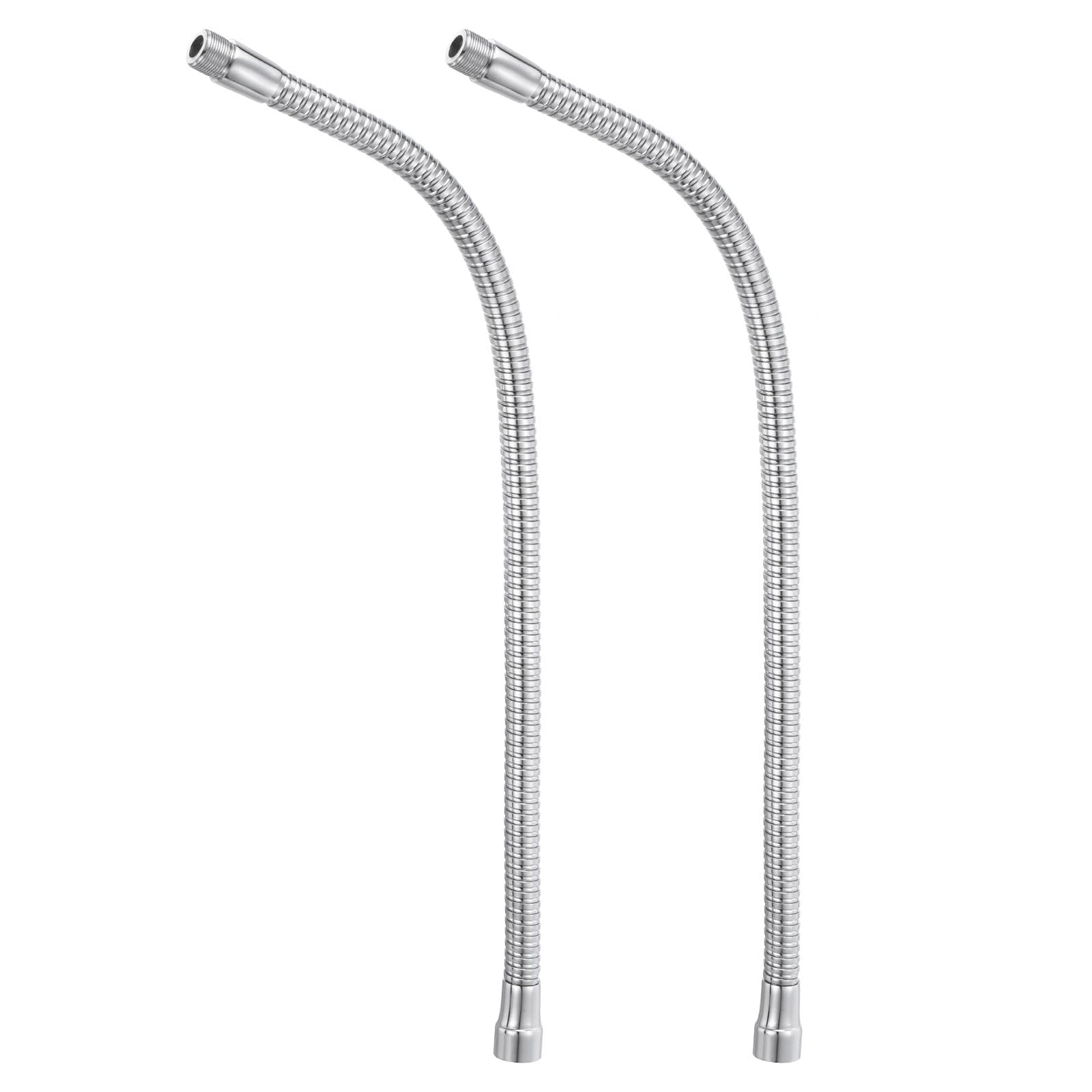 

PATIKIL Металлическая универсальная гофрированная трубка на гусиной шее 48 см с гибким серебристым удлинителем для DIY, набор из 2 штук, резьба 5/8-27, кронштейн, многофункциональное использование,