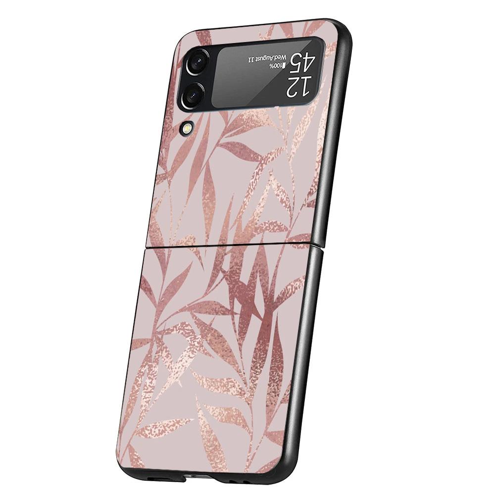Beautiful Rose Bling Picture Case Phone Cover for Samsung Galaxy Z Flip 6 5 4 3 5G ZFlip6 ZFlip5 ZFlip4 ZFlip3 Black Hard Trend
