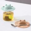 Silicone Cup Lid Heat Resistant Non-Slip Cat Head Design Cup Insulator Lid with Tea Bag Holder Dishwasher Safe Cup Cover for Coffee Milk Tea