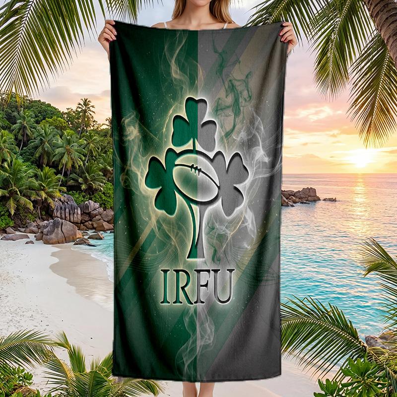 Ireland Rugby Fashion Beach Towel Portable Soft Quick Dry Towel For Swimming Camping Holiday Use