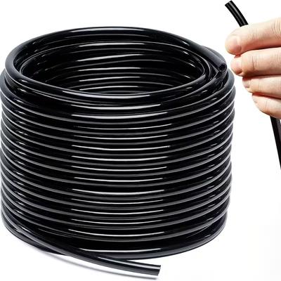 1/4" Black Drip Irrigation Hose 16.4-98.4FT - DIY Garden Hydroponics Misting Blank Distribution Tube for Garden Projects