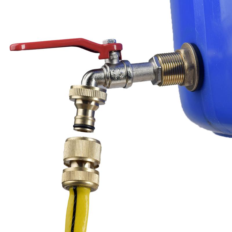 1/2" 3/4" Messing-Wassertank-Anschlusssatz, mit Legierungshahn, Dichtung, Kupferrohr, Fischtank-Kupplung, Gartenbewässerungsschlauch-Adapter