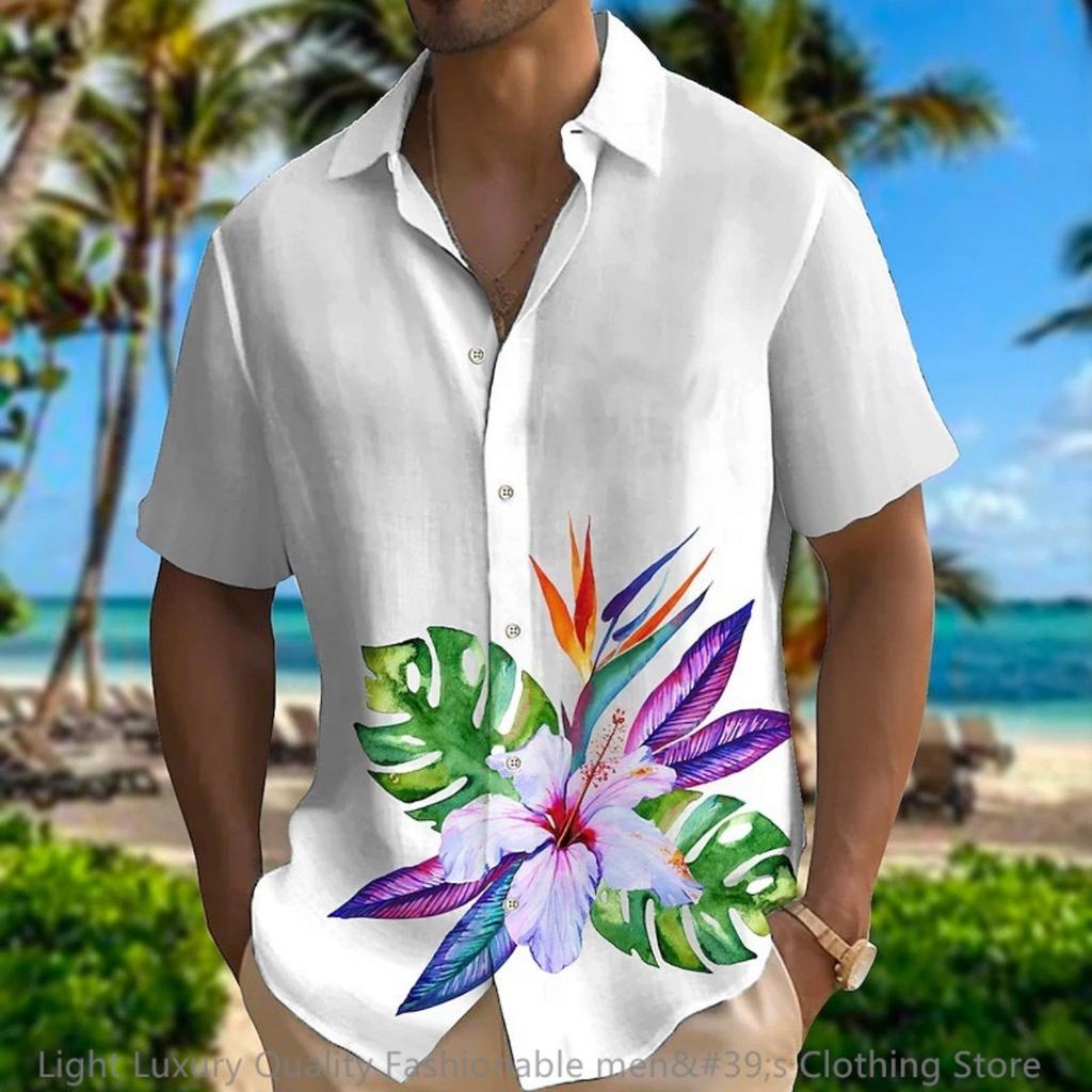 men's shirt short-sleeved shirt 3D printed animal pattern short-sleeved clothing super large