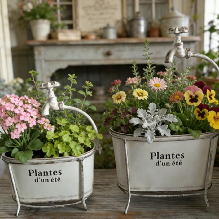 Green Ovals Planter With Decorative Spout High Leg Flower Stand Outdoor Planter For Garden Balcony