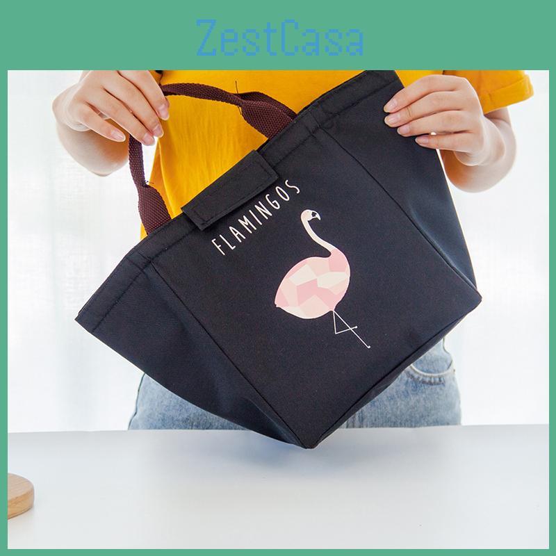 Elegant Flamingo Lunch Bag With Premium Oxford Cloth For Hot And Cold Food Storage
