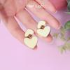 Her Lab | Handmade Colorful Metal Heart Stud Earrings Cute Women's Stud Earrings Korean Style Lightweight Hypoallergenic