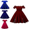 Elegant Plus Size Lace Dress With Off Panel Shoulder Design And High Waist Silhouette For Sophisticated Occasions