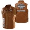 Spring and summer new unvelvet high-end locomotive leather jacket vest motorcycle rider Leha locomotive jacket vest